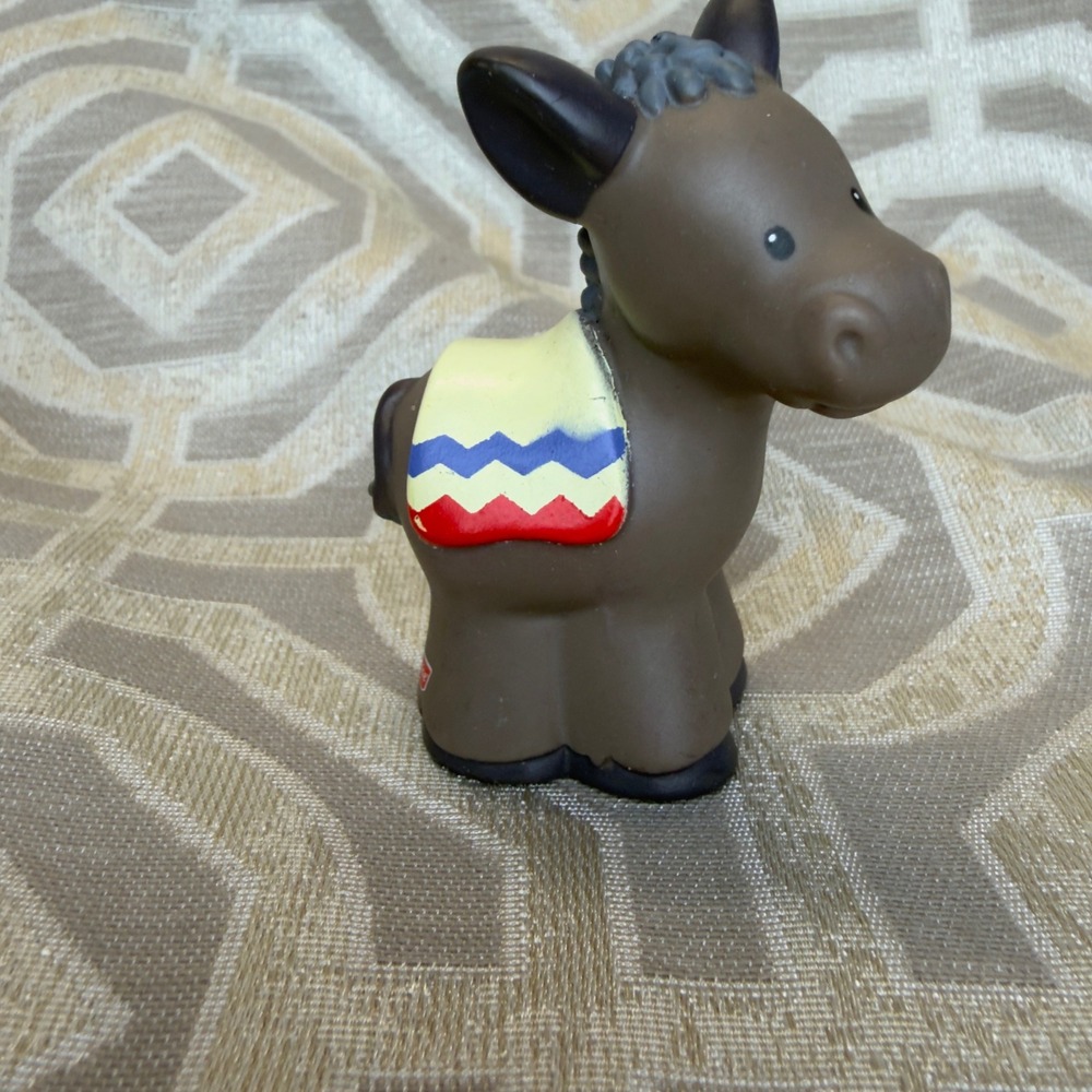 Fisher-Price Little People Donkey Figure Brown Nativity Replacement 2002 Mattel